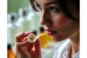 香りの調整を行う調香師の手元